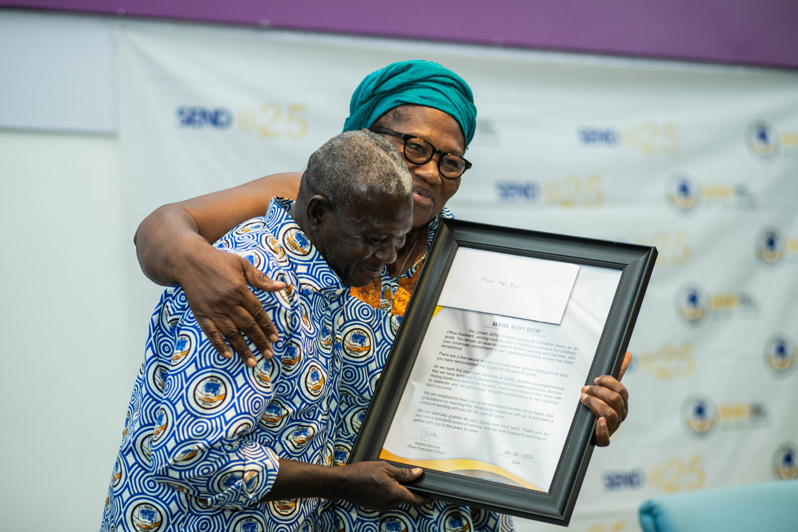 Long serving staff being awarded at the SEND @25 in 2023